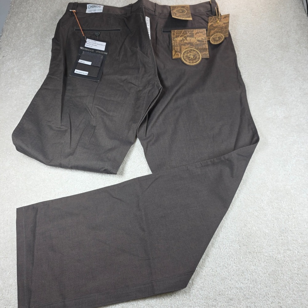 John Holden Casualwear Chino Pants Mens 36 Maroon Flat Front Straight Formal NWT